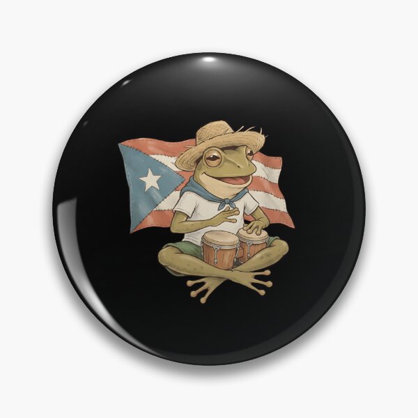 Item preview, Funny Puerto Rican Frog Playing Bongo Drums designed and sold by haitrieuic96.