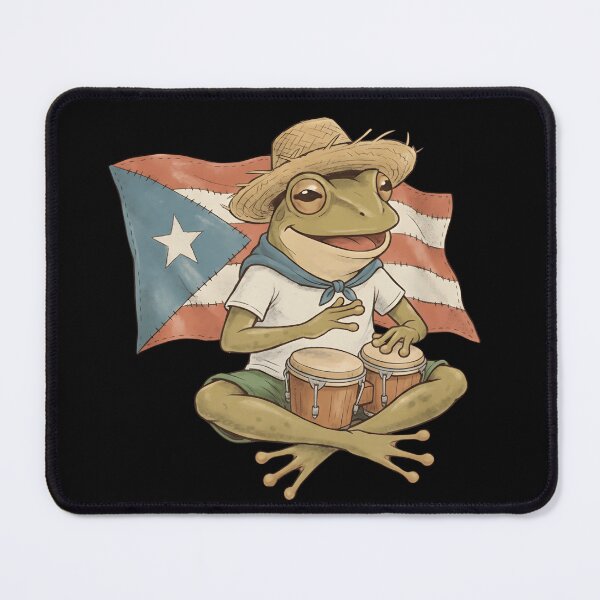 Item preview, Funny Puerto Rican Frog Playing Bongo Drums designed and sold by haitrieuic96.