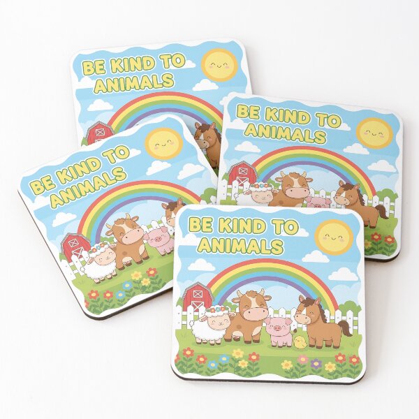 Item preview, Be Kind to Farm Animals – Cute Farm Animals Illustration with Compassion Message designed and sold by GlobalBoom.