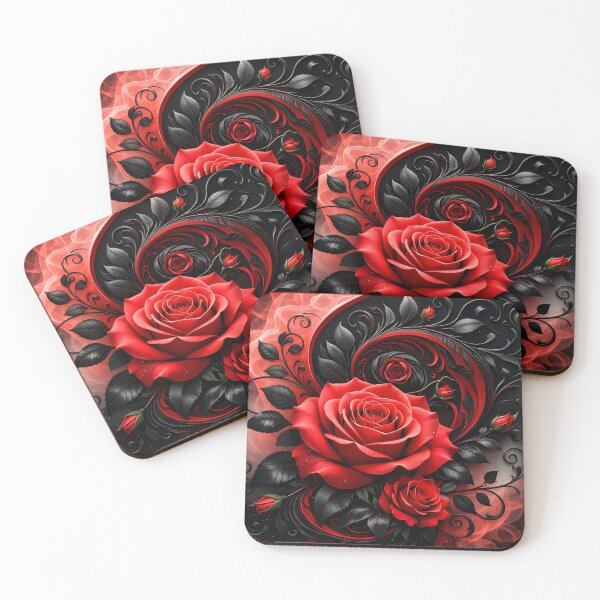 Item preview, Crimson Rose Gothic Swirl designed and sold by Kaleidoscope Print.
