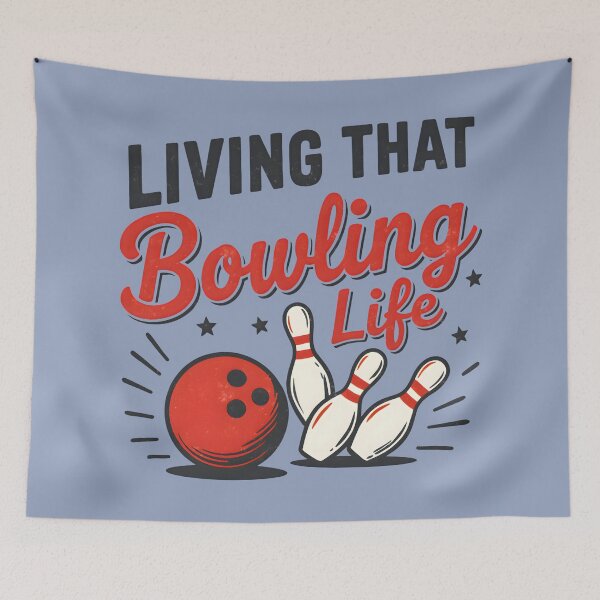 Item preview, Funny Bowling Life Retro Ball Pins Cute Illustration  designed and sold by HowToCanadian.