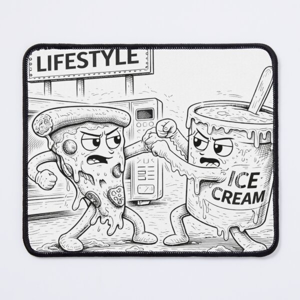 Item preview, Anti Ice Is a Lifestyle Funny Pizza vs Ice Cream Coloring Page designed and sold by ComedyInkFactor.