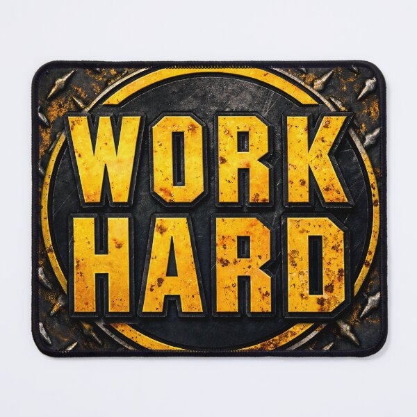 Item preview, Work Hard Industrial Metal Badge designed and sold by Kaleidoscope Print.