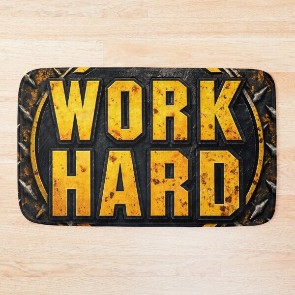Item preview, Work Hard Industrial Metal Badge designed and sold by Kaleidoscope Print.