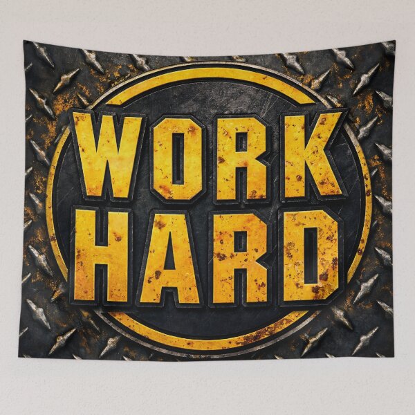Item preview, Work Hard Industrial Metal Badge designed and sold by Kaleidoscope Print.