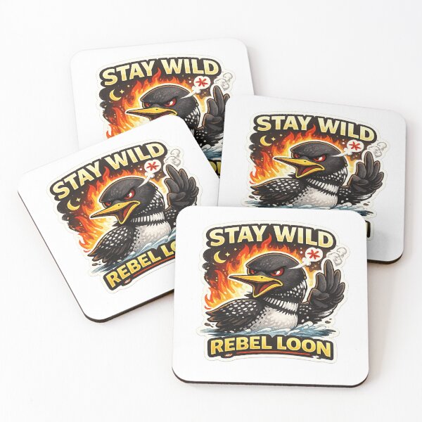 Item preview, Stay Wild Rebel Loon – Funny Angry Bird Sticker Design designed and sold by JordanInk Studio.