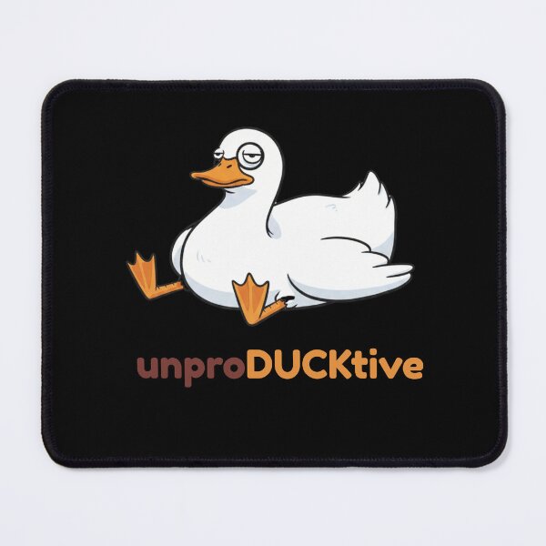 Item preview, UnproDUCKtive Duck – Funny Lazy Duck Pun Illustration designed and sold by LittleLoopArt.
