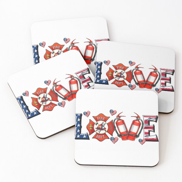 Item preview, LOVE – Firefighter Pride USA Flag Design designed and sold by HubCreates.