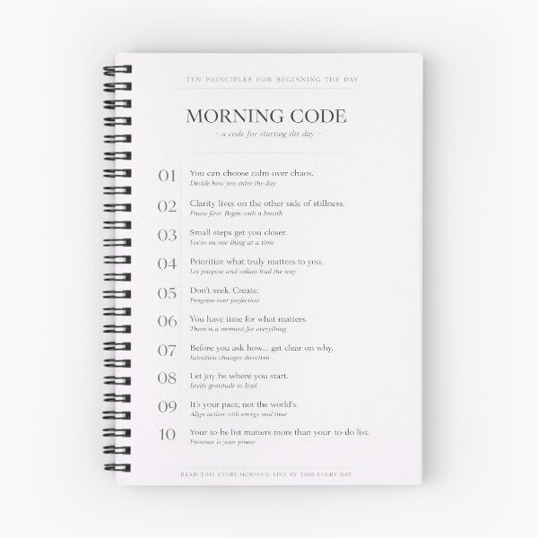 Item preview, Morning Code Minimalist Poster, Calm Morning Routine Typography Art designed and sold by HoloInverse.