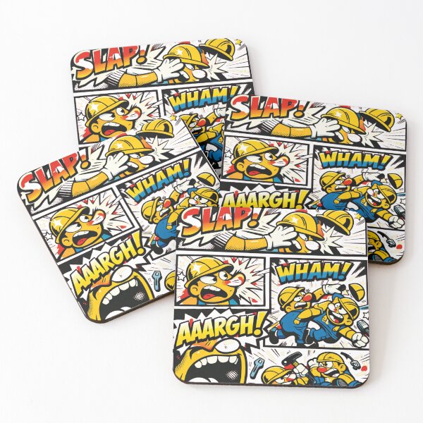 Item preview, “SLAP! WHAM! AARGH! – Explosive Comic Worker Fight Streetwear Art” designed and sold by VtwoCreations.