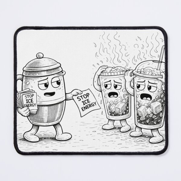 Item preview, Stop Ice Energy Funny Thermos vs Iced Drinks Coloring Page designed and sold by ComedyInkFactor.