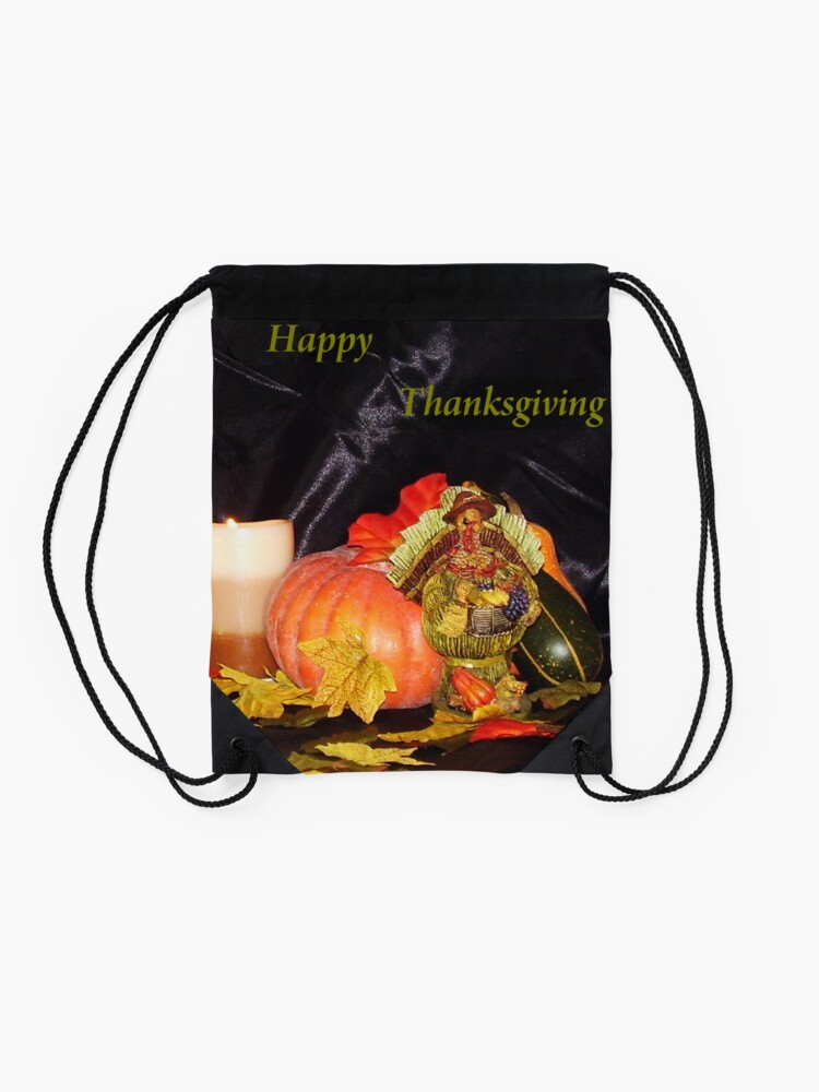 Disover Thanksgiving Card Drawstring Bag