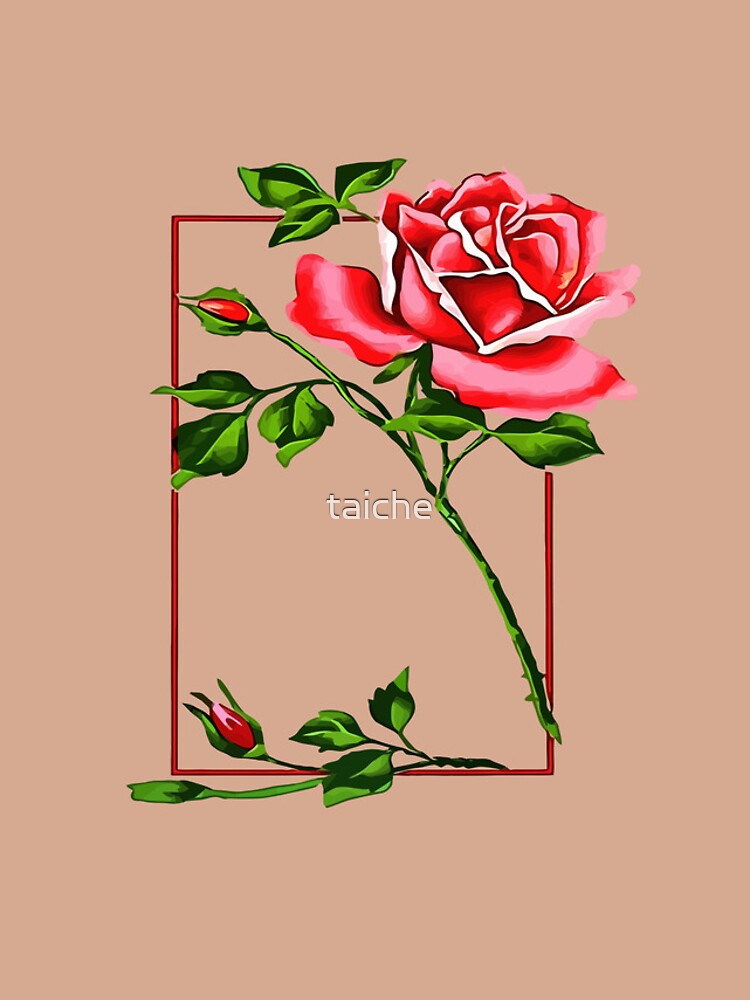Thumbnail 4 of 4, iPhone Case, Dramatic Single Red Rose With Border designed and sold by taiche.