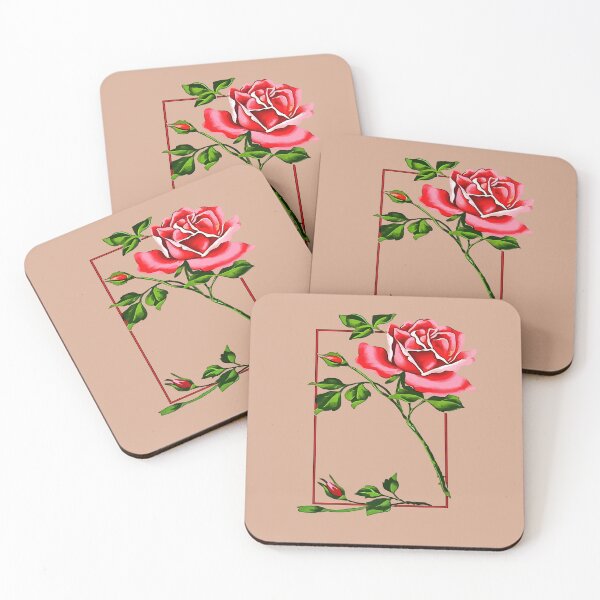 Item preview, Dramatic Single Red Rose With Border designed and sold by taiche.