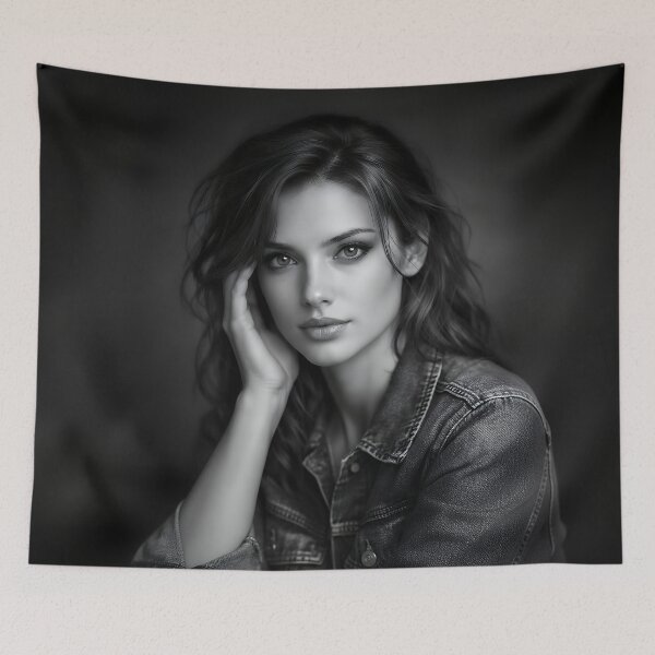 Item preview, Cinematic Black and White Woman Portrait with Moody Soft Lighting designed and sold by athanasioungr.