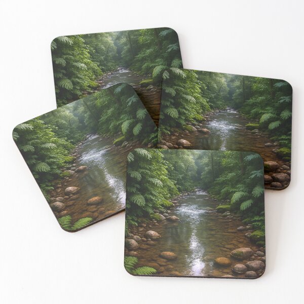 Item preview, Shallow Jungle Stream Calm Nature Artwork designed and sold by mbmstores.