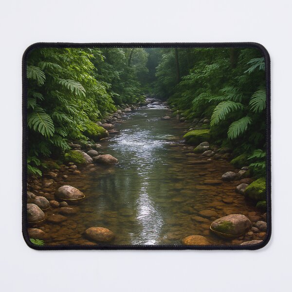 Item preview, Shallow Jungle Stream Calm Nature Artwork designed and sold by mbmstores.