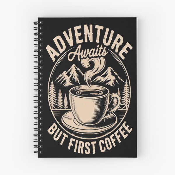 Item preview, Adventure Awaits But First Coffee Mountain Hiking Camping designed and sold by brinbotty.