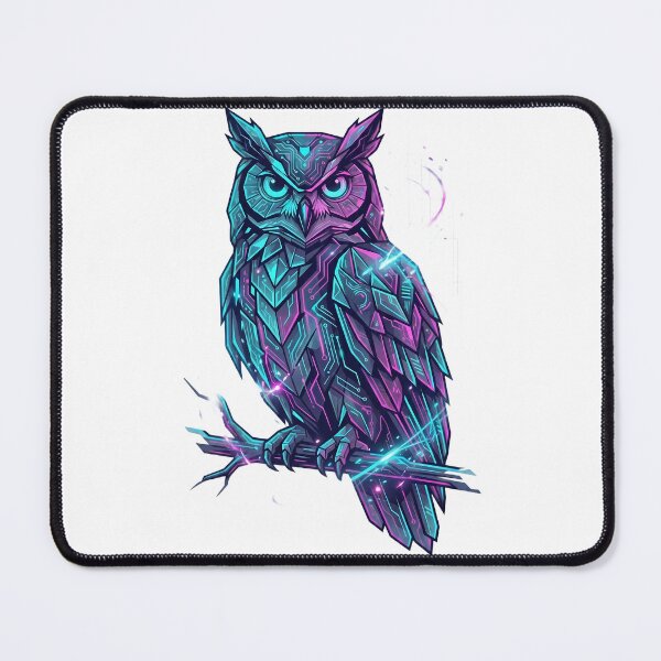 Item preview, Cyberpunk Owl - Geometric Neon Animal Design designed and sold by Neon Nature Studio.