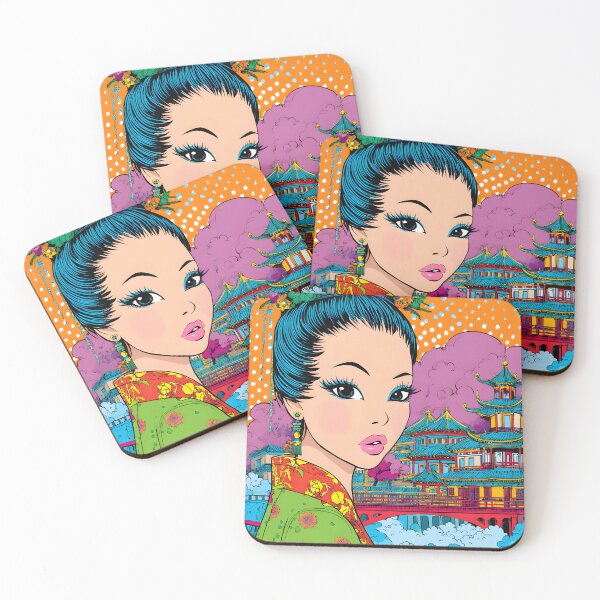 Item preview, Stunning Geisha Portrait with Vibrant Colors designed and sold by Artessie.