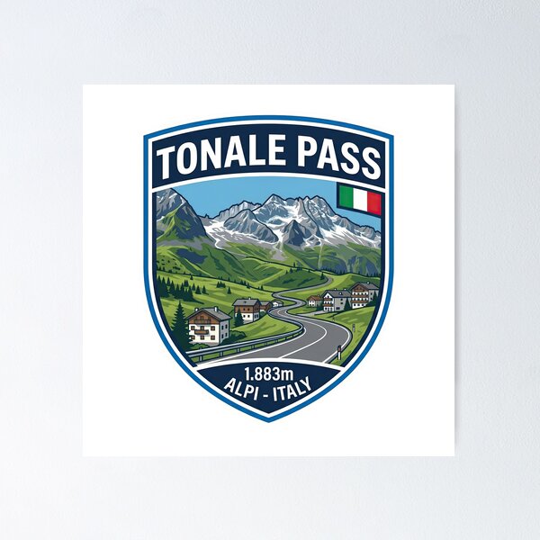 Item preview, Tonale Pass – Passo del Tonale – High Altitude Alpine Road Design designed and sold by enzoade.