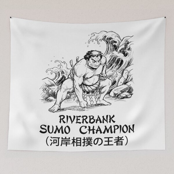Item preview, Riverbank Sumo Champion - Japanese Kappa Yokai designed and sold by bapupa.
