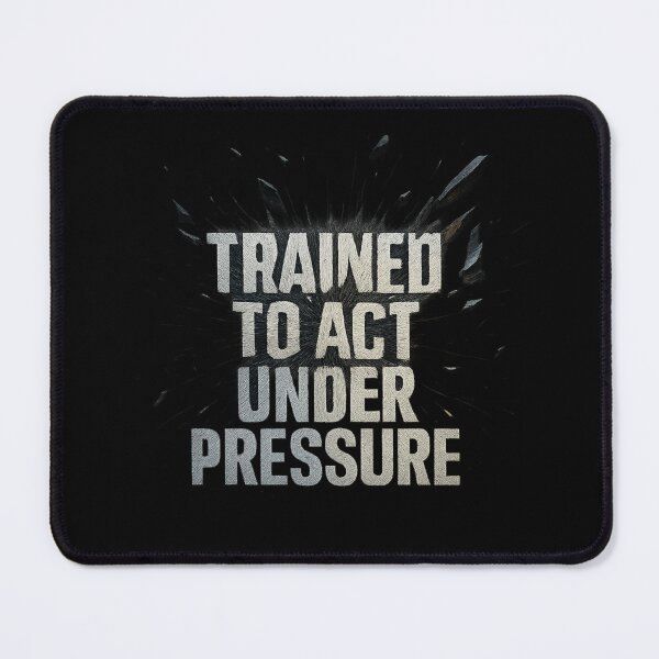 Item preview, Trained to Act Under Pressure - Tactical Typography Shockwave Design designed and sold by MKreative Studio.