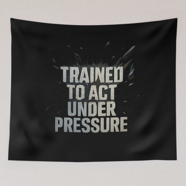 Item preview, Trained to Act Under Pressure - Tactical Typography Shockwave Design designed and sold by MKreative Studio.