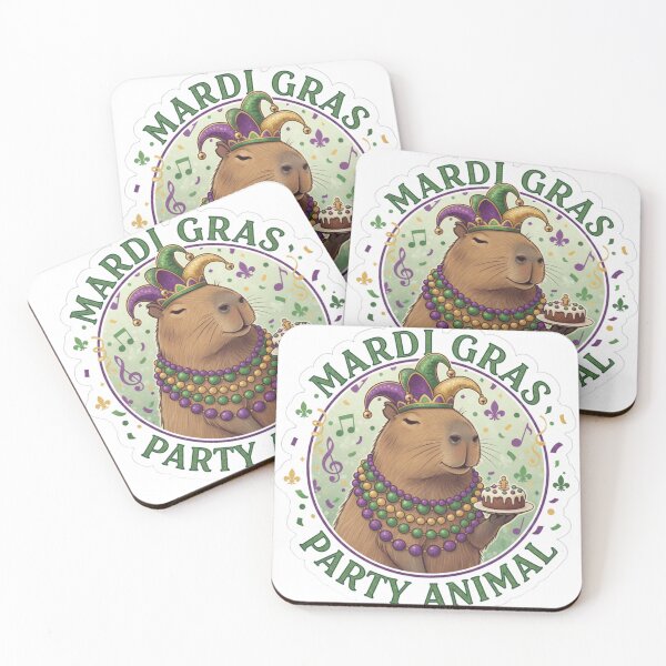 Item preview, Mardi Gras Capybara Party Animal - Fun Carnival King Sticker designed and sold by Wear Sculpt.