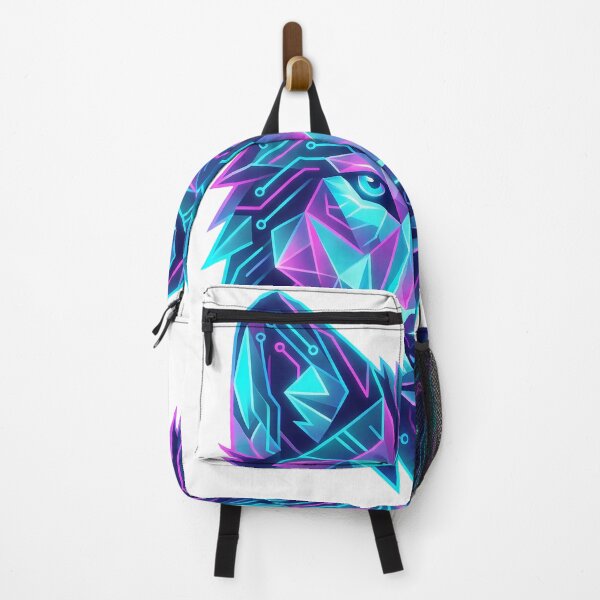Item preview, Cyberpunk Wolf - Geometric Neon Animal Design designed and sold by Neon Nature Studio.