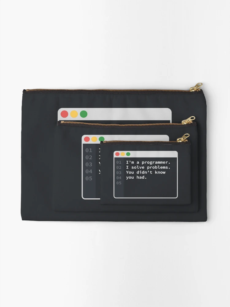 Thumbnail 2 of 4, Zipper Pouch, Coding Problem Solver Quote designed and sold by CosmoMagiclk.
