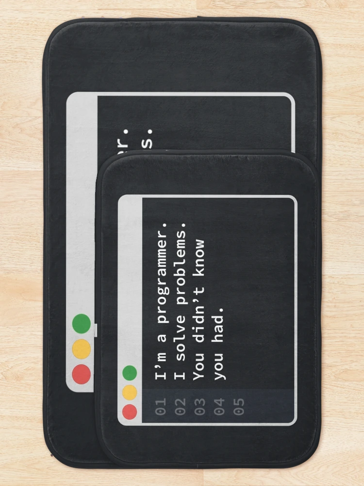 Thumbnail 5 of 6, Bath Mat, Coding Problem Solver Quote designed and sold by CosmoMagiclk.