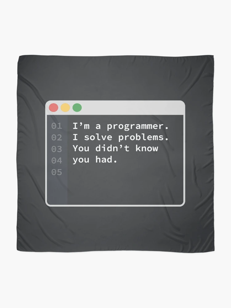 Thumbnail 2 of 3, Scarf, Coding Problem Solver Quote designed and sold by CosmoMagiclk.