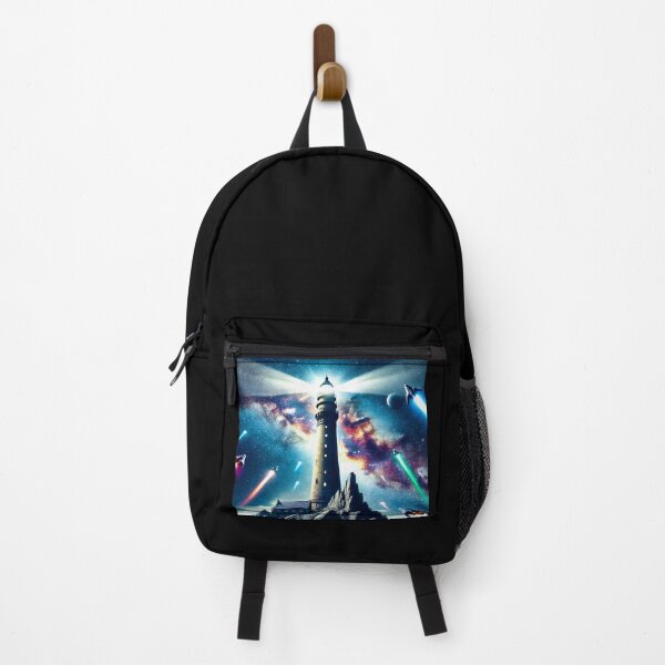 Item preview, “Cosmic Lighthouse – Sci-Fi Space Exploration Art” designed and sold by Dogandesighn.