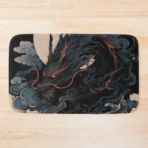 Item preview,   Moonlit Black Dragon – Japanese Dragon Art designed and sold by Wa-Sa-bi.