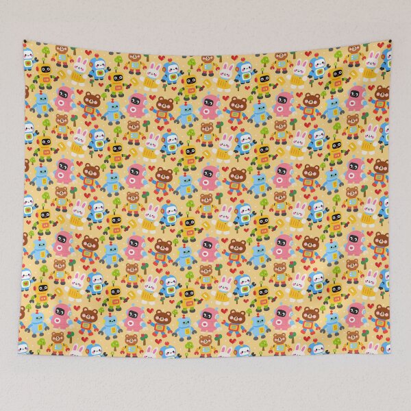 Item preview, Tiny Robot Playground Seamless designed and sold by KJackArtwork.