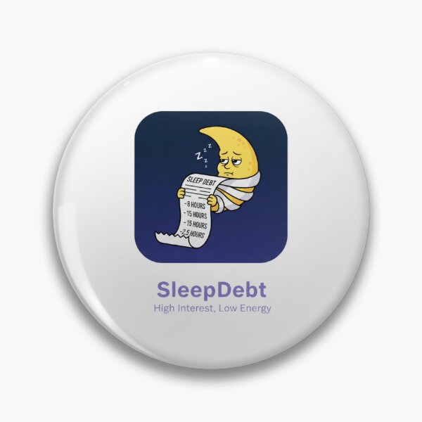 Item preview, Funny Fake App Sticker - SleepDebt High Interest Low Energy designed and sold by OrikuStudio.