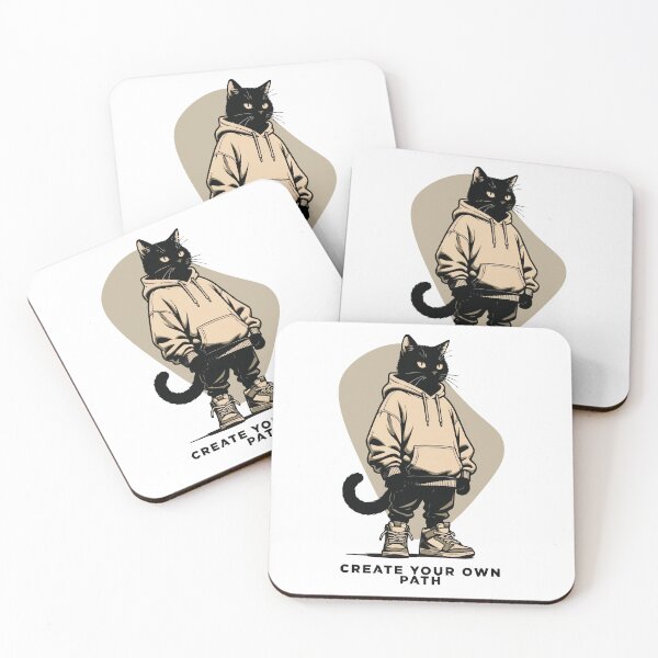 Item preview, Black Cat in Hoodie Streetwear - Create Your Own Path designed and sold by OuSfian1.
