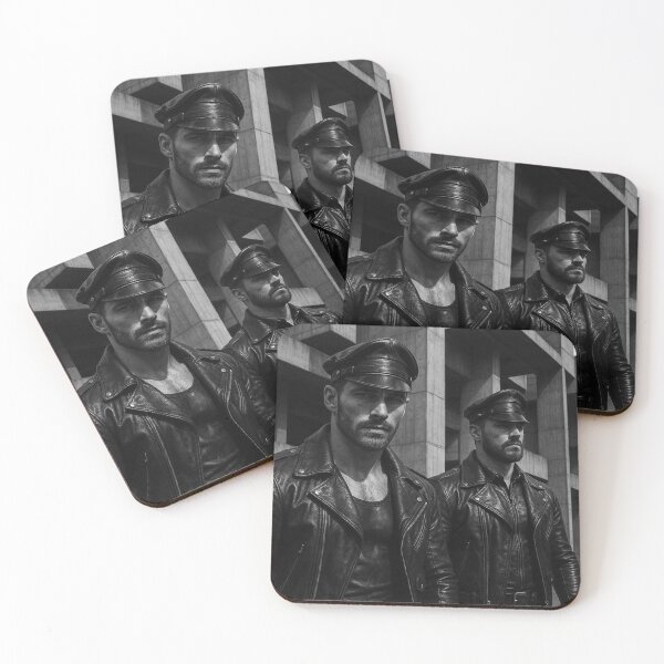 Item preview, Gay Leather Daddies Hyperrealism Gay Pride Graphic Design designed and sold by ItsAKinkThing.