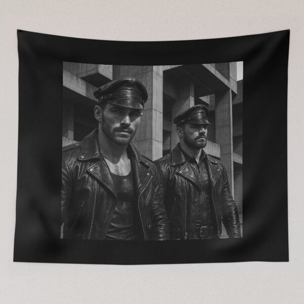Item preview, Gay Leather Daddies Hyperrealism Gay Pride Graphic Design designed and sold by ItsAKinkThing.
