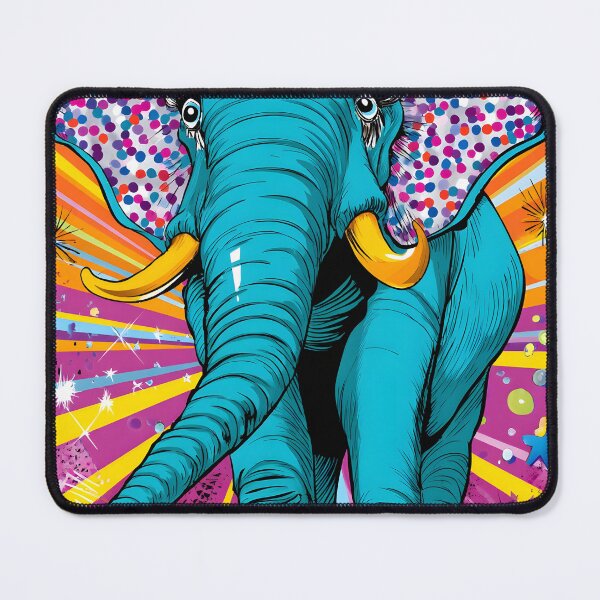 Item preview, Colorful Pop Art Elephant on Vibrant Background designed and sold by Artessie.
