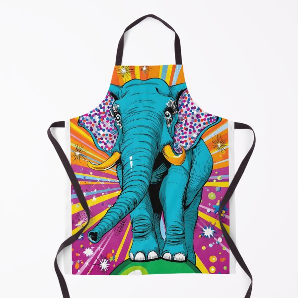 Item preview, Colorful Pop Art Elephant on Vibrant Background designed and sold by Artessie.