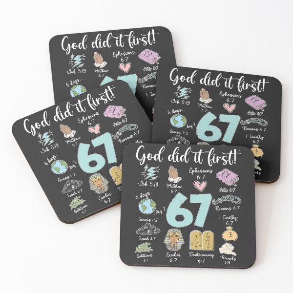Item preview, Funny God Did It First 67 Meme Jesus Christian Bibble designed and sold by ArleneRowe.