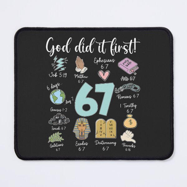 Item preview, Funny God Did It First 67 Meme Jesus Christian Bibble designed and sold by ArleneRowe.