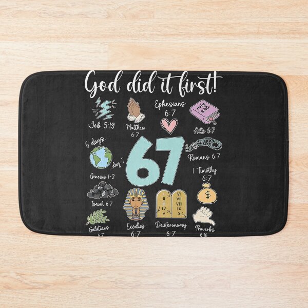 Item preview, Funny God Did It First 67 Meme Jesus Christian Bibble designed and sold by ArleneRowe.