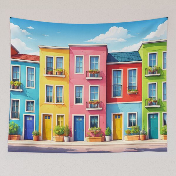 Item preview, Colorful houses along the roadside designed and sold by Sigtrix.