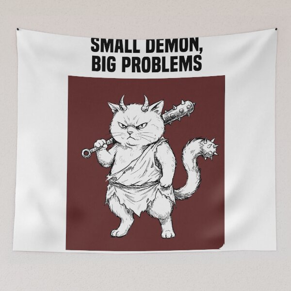 Item preview, Tiny Terror - Japanese Oni Cat designed and sold by bapupa.