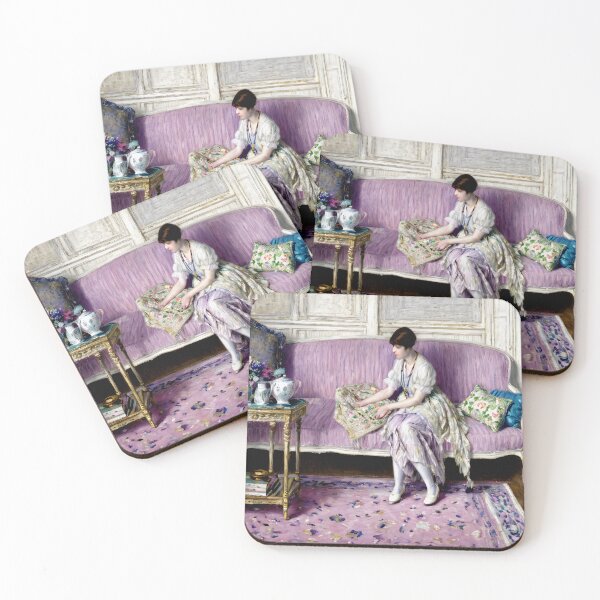 Item preview, Woman Seated on Sofa in Interior - Quiet Reflection  designed and sold by artdesignsnow.