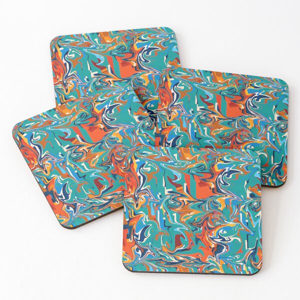 Item preview, A swirling explosion of orange and turquoise. designed and sold by Sigtrix.