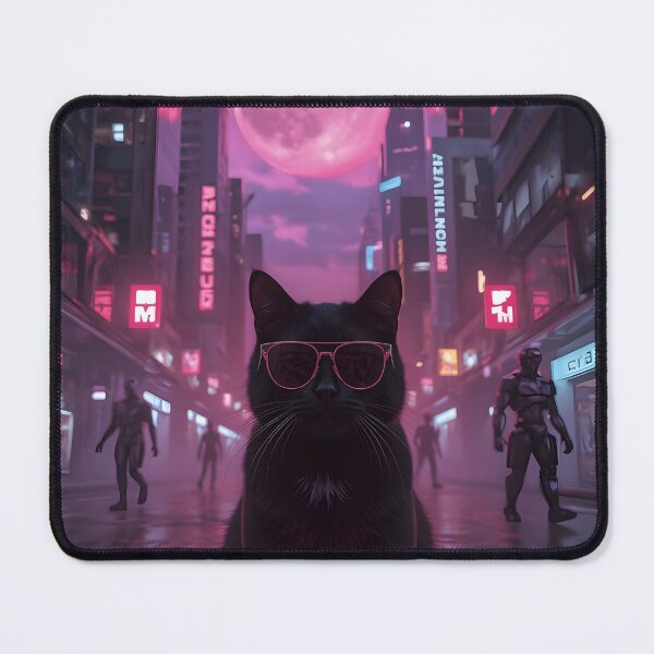 Item preview, Cool cat in pink cyberpunk street designed and sold by Hosharu Gaming.